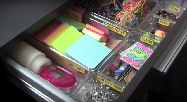 organize office supplies