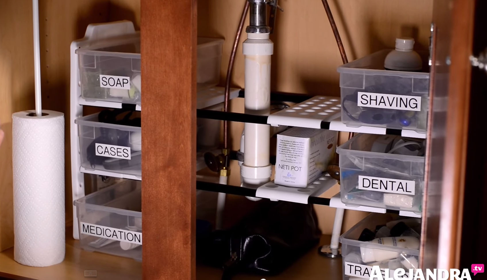 VIDEO Bathroom Cabinet Organization Tips   How To Organize Under The Bathroom Sink 